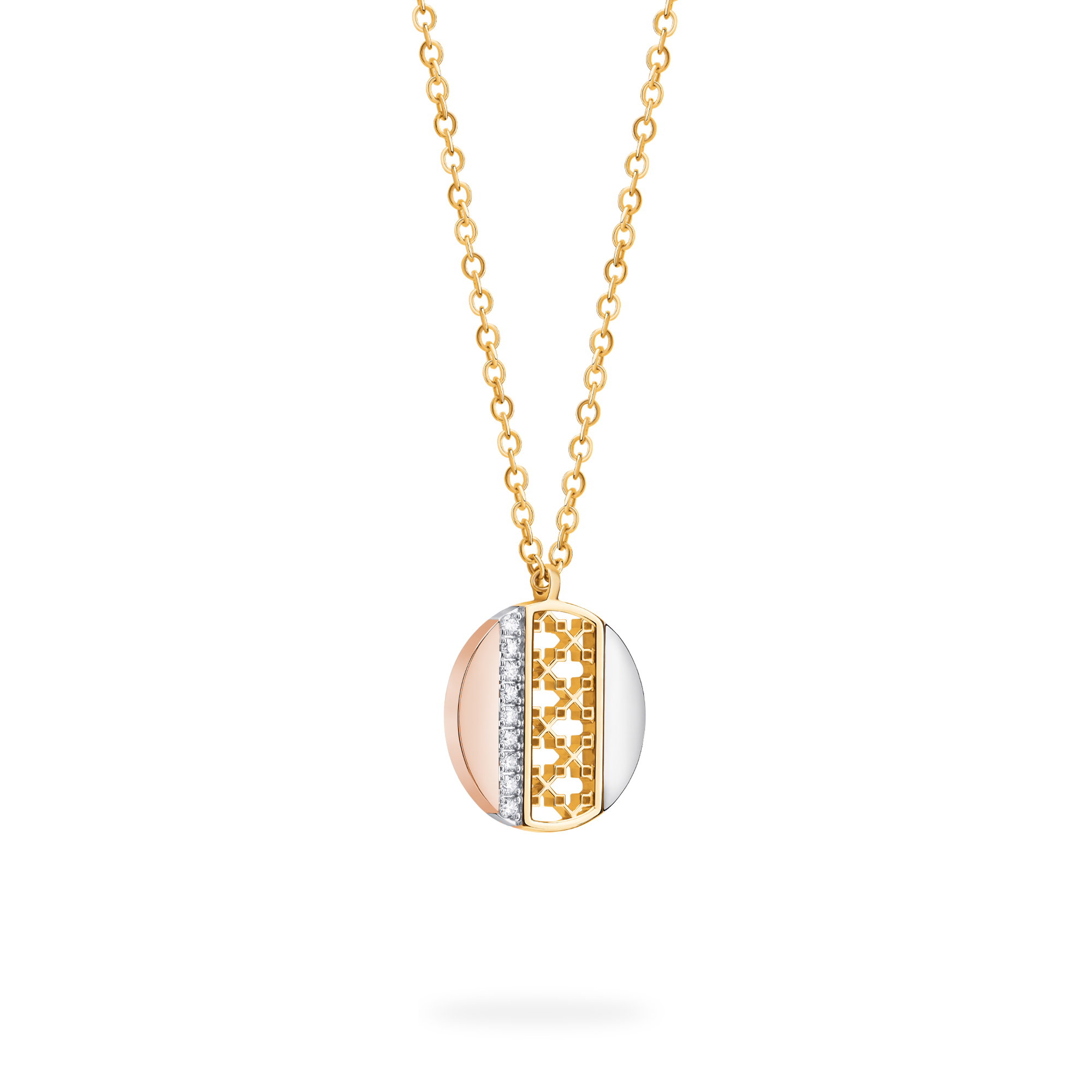 Diamond Circle Necklace, Tri-Gold | Birks Dare to Dream